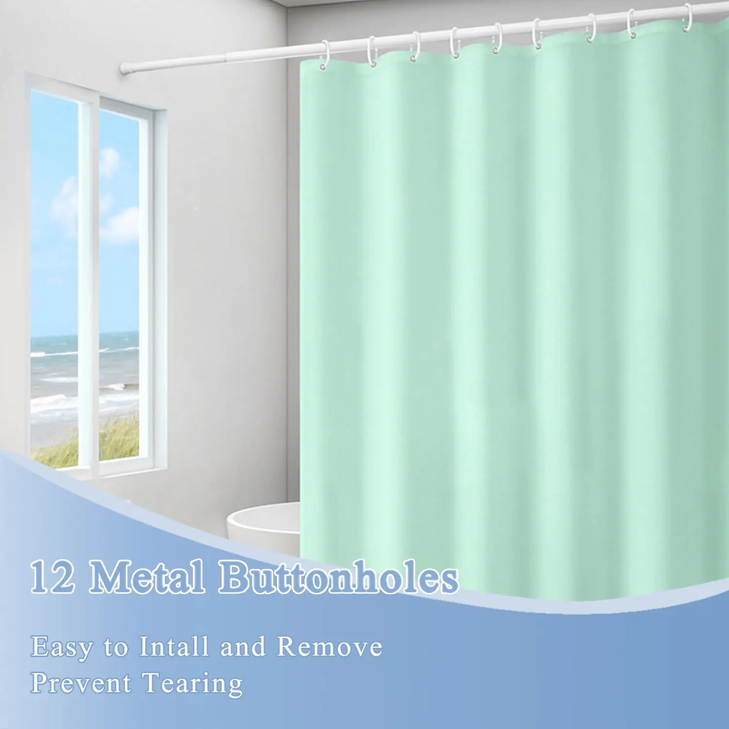 Custome Shower Curtain Waterproof Plastic Shower Curtain High Quality PEVA