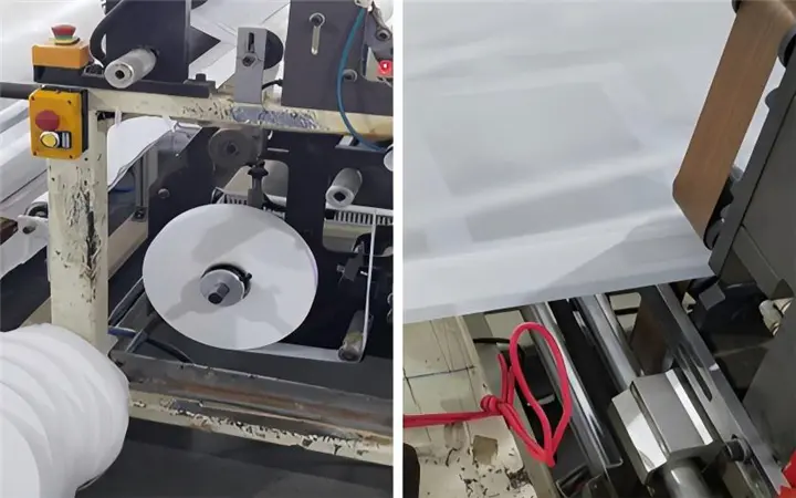 put the lining tape and heat seal