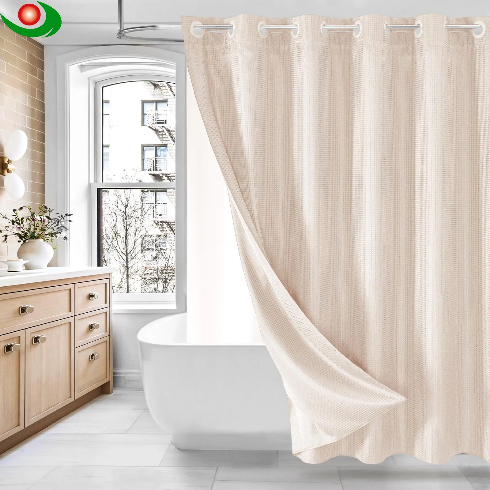 Luxury Waffle Weave Shower Curtain – Perfect for E-Commerce & Bulk Wholesale